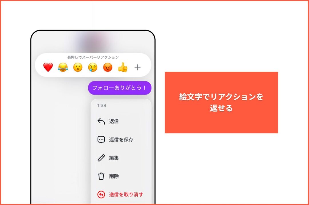 リアクション（絵文字スタンプ）の説明