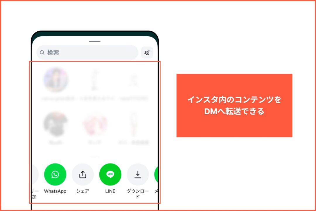 投稿やストーリーズの簡単シェアの説明